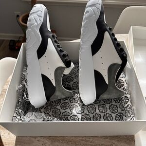 Stylish Black and White McQueen men’s shoes